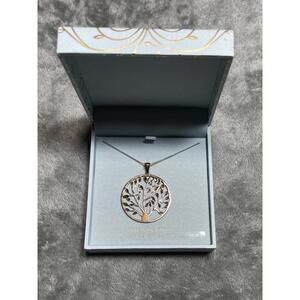 Mia Fiore dyadema Sterling Silver Tree Of Life Necklace & Pendant 16” + 2” Italy